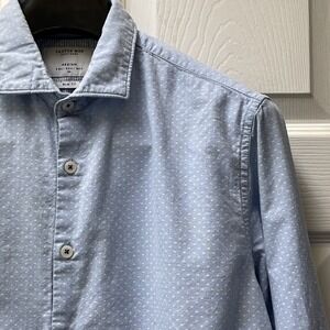 Cactus Man Ricky Singh Men's M Button Up Shirt Blue Print Long‎ Sleeve Stretch